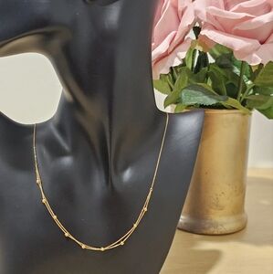 18k Real Saudi Gold Necklace With 18k 9 Gold Beads